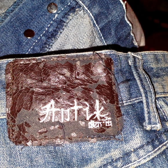 😻ANTIK VINTAGE WESTERN Button Fly Jeans - Picture 2 of 11